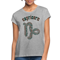 Thumbnail for Women's Power Words Capricorn Relaxed Fit T-Shirt - heather gray