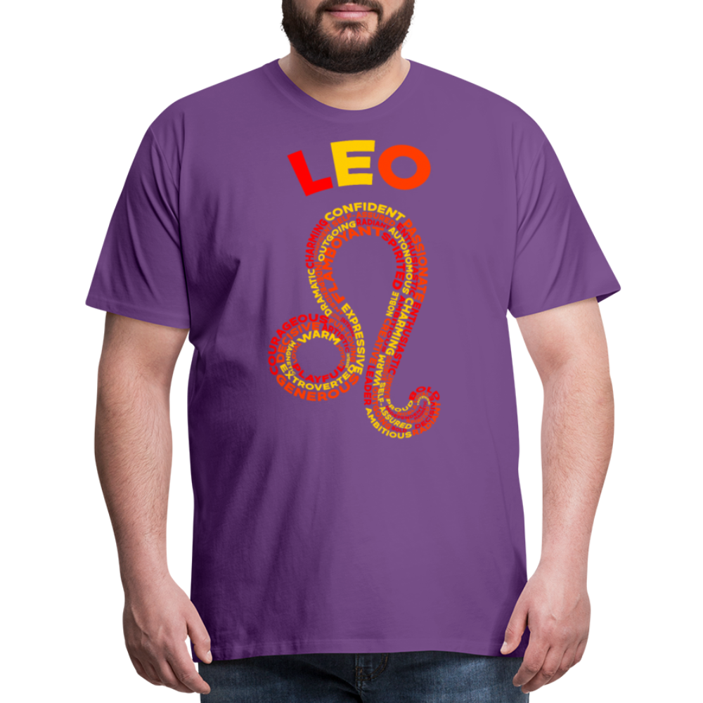 Men's Power Words Leo Premium T-Shirt - purple