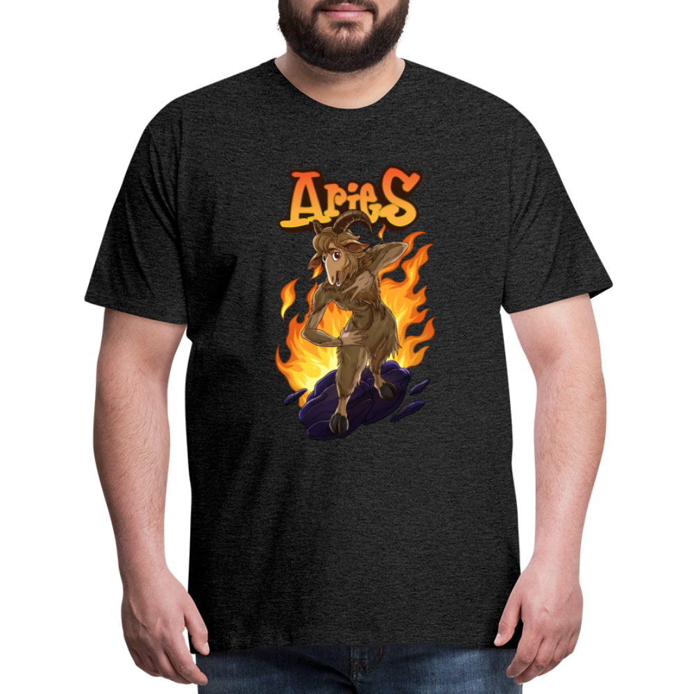 Men's Fiery Aries Premium T-Shirt - charcoal grey