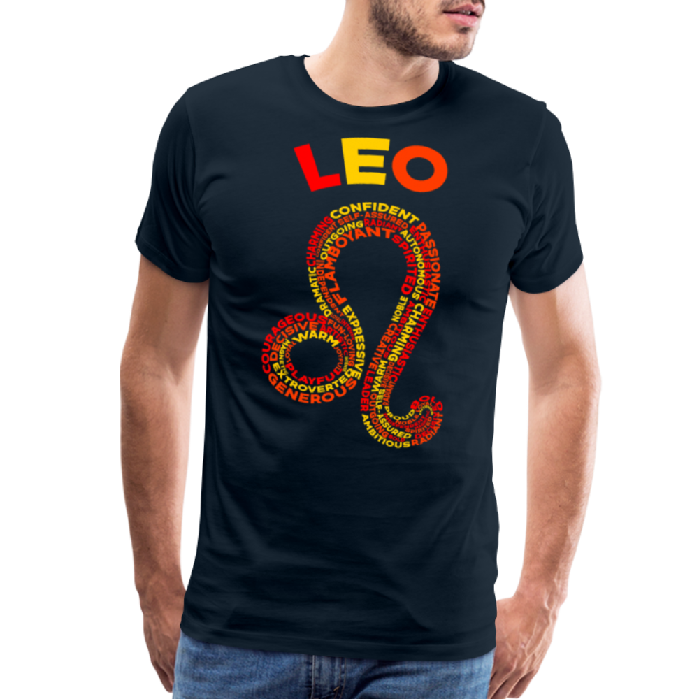 Men's Power Words Leo Premium T-Shirt - deep navy