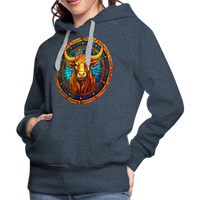 Thumbnail for Women’s Mosaic Taurus Premium Hoodie - heather denim