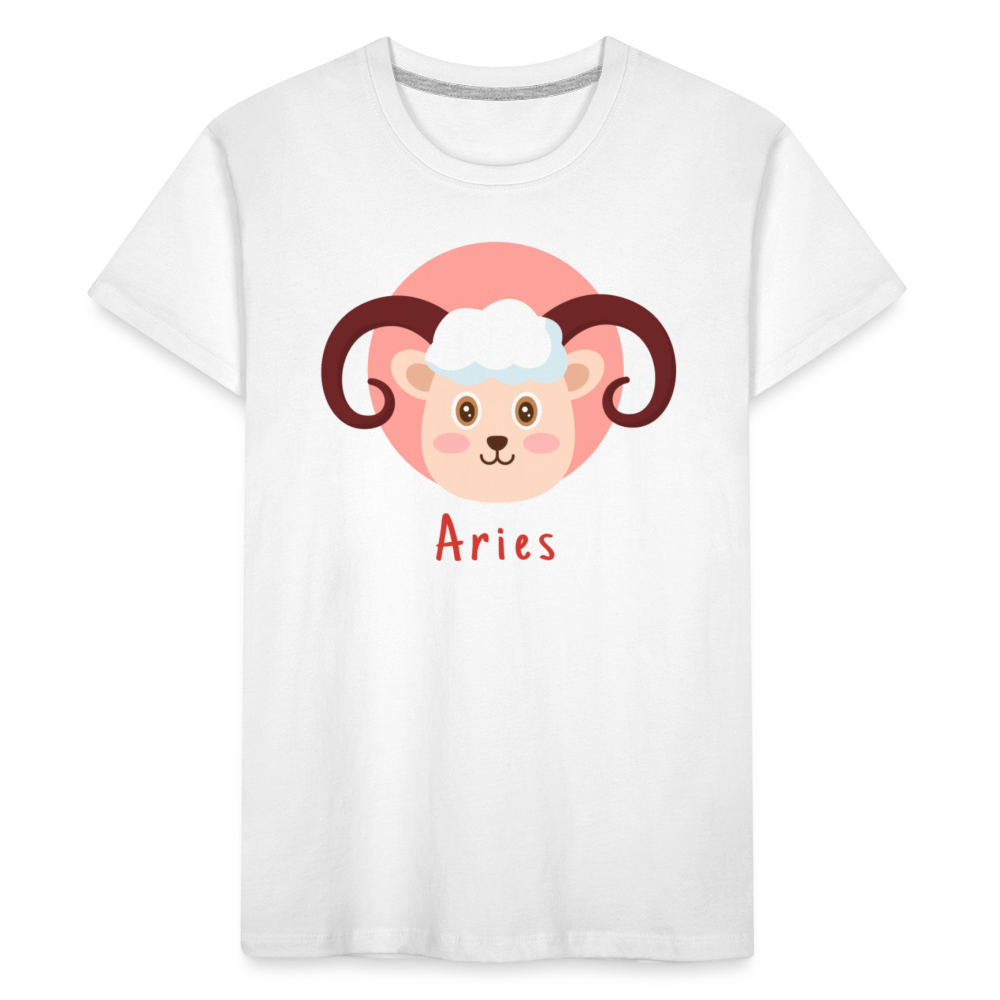 Kid’s Astro Toon Aries Premium Organic T-Shirt - white