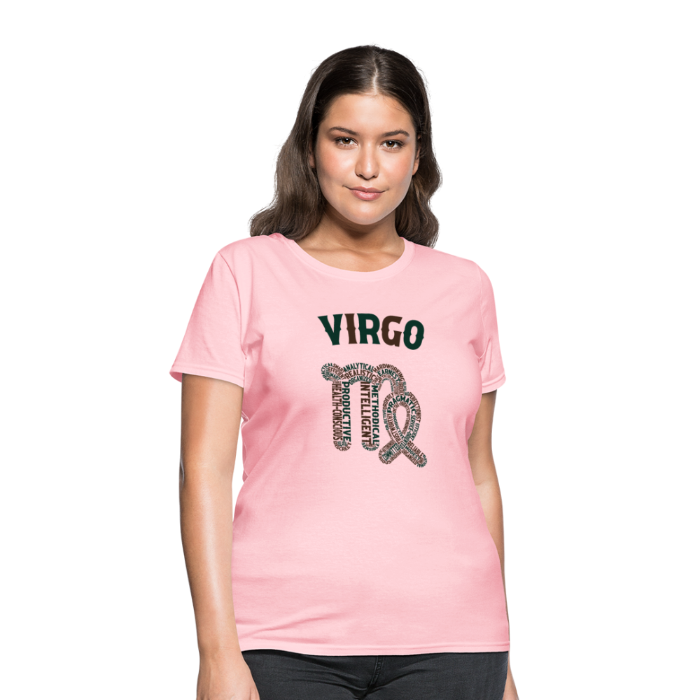 Women's Power Words Virgo T-Shirt - pink