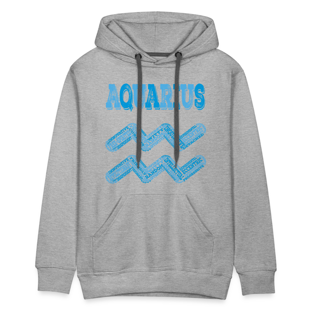 Men's Power Words Aquarius Premium Hoodie - heather grey