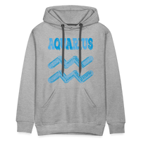 Thumbnail for Men's Power Words Aquarius Premium Hoodie - heather grey