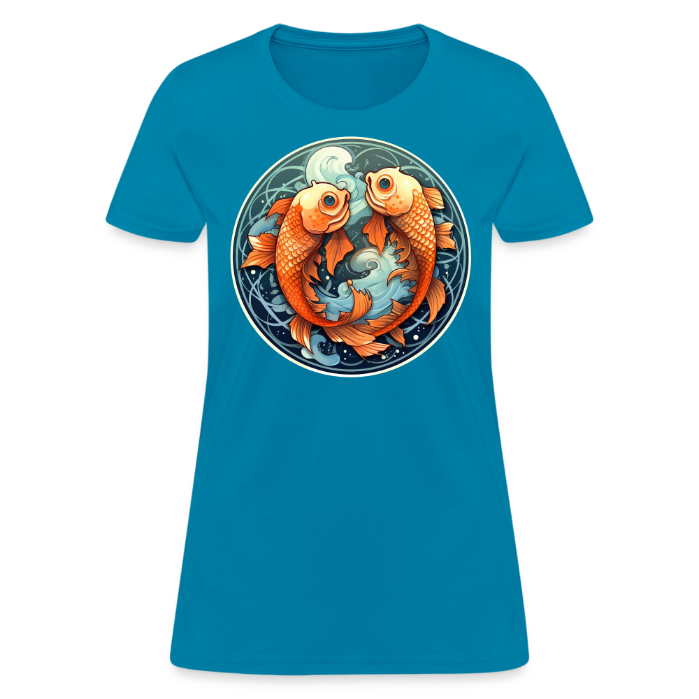 Women's Symbol Pisces T-Shirt - turquoise