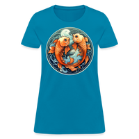 Thumbnail for Women's Symbol Pisces T-Shirt - turquoise