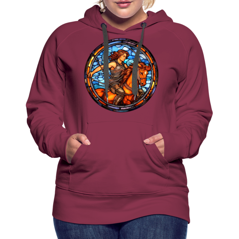 Women’s Mosaic Sagittarius Premium Hoodie - burgundy