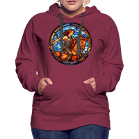 Thumbnail for Women’s Mosaic Sagittarius Premium Hoodie - burgundy