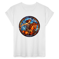 Thumbnail for Women's Mosaic Sagittarius Relaxed Fit T-Shirt - white