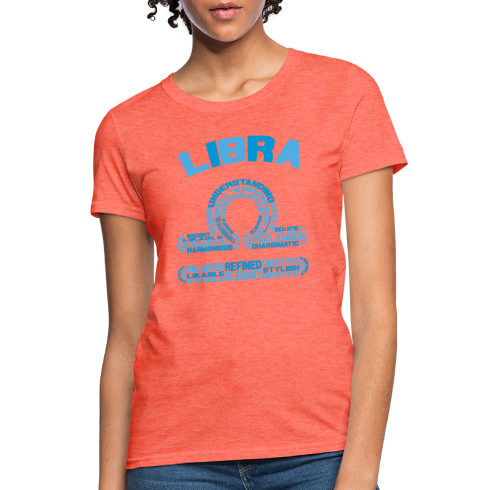 Women's Power Words Libra T-Shirt - heather coral