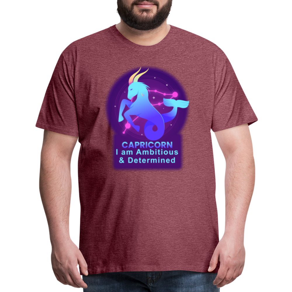 Men's Neon Capricorn Premium T-Shirt - heather burgundy