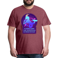 Thumbnail for Men's Neon Capricorn Premium T-Shirt - heather burgundy