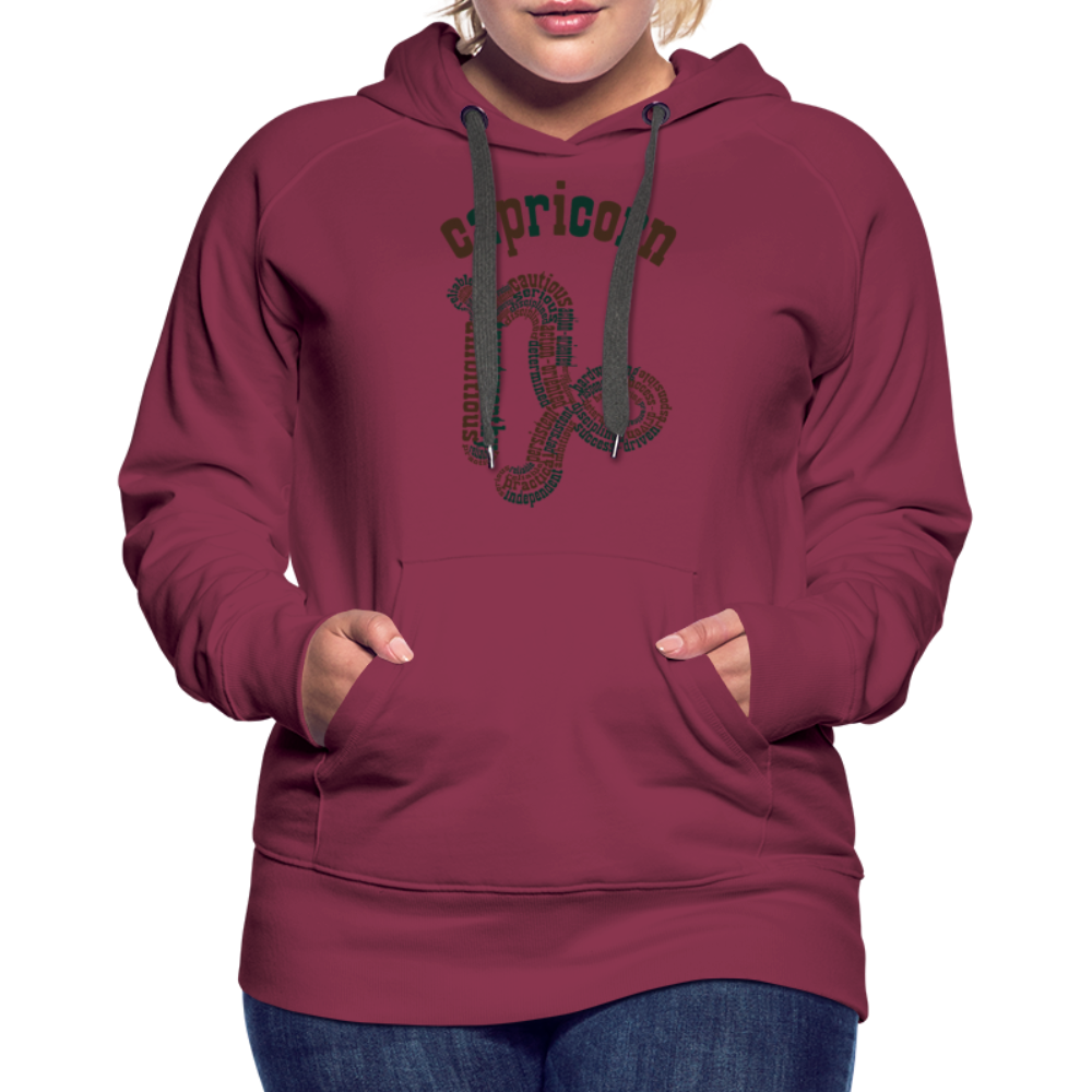 Women's Power Words Capricorn Premium Hoodie - burgundy