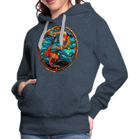 Thumbnail for Women’s Mosaic Pisces Premium Hoodie - heather denim