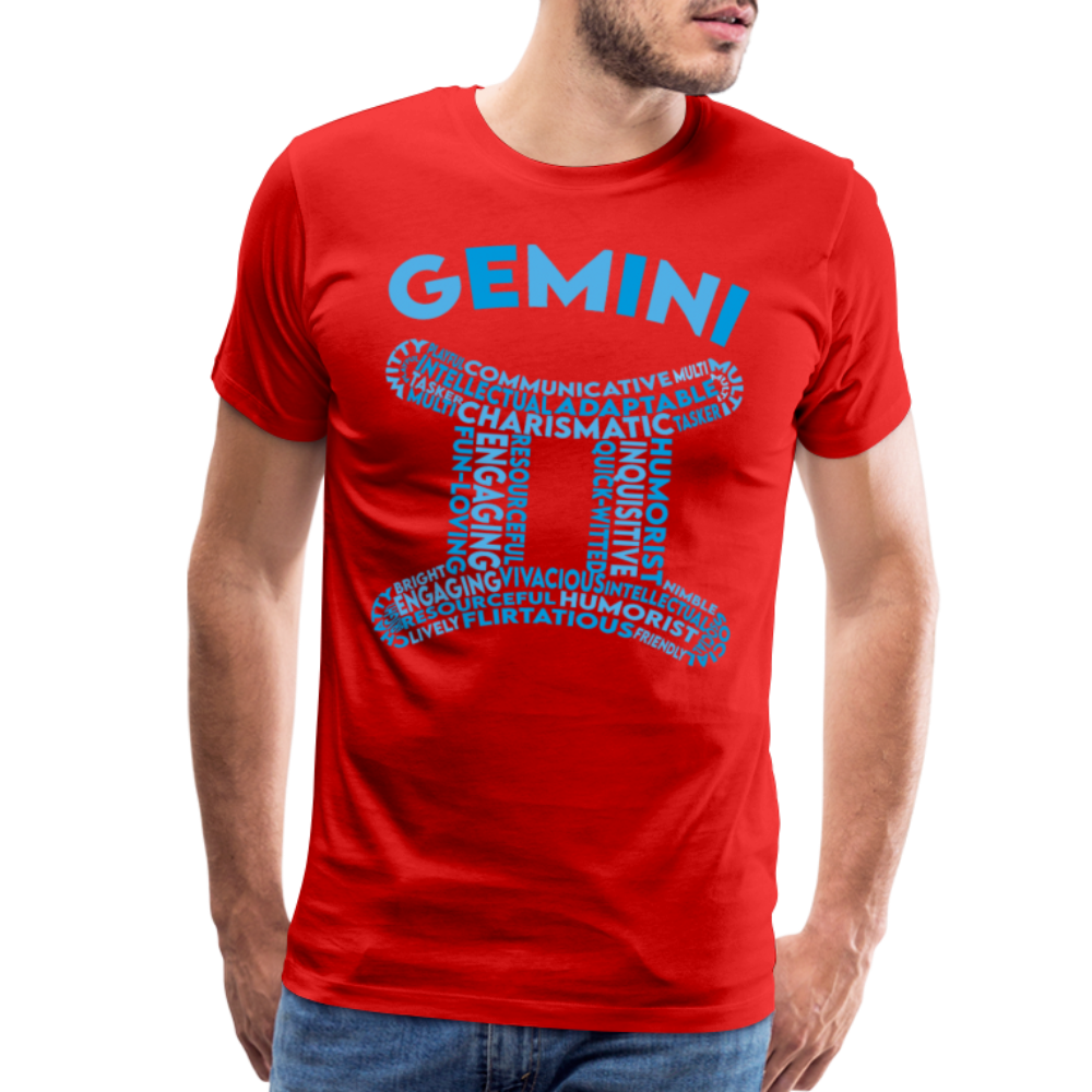 Men's Power Words Gemini Premium T-Shirt - red