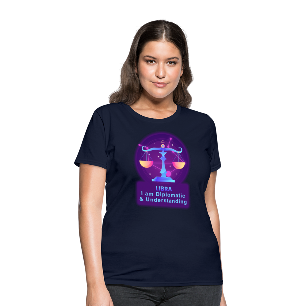 Women's Neon Libra T-Shirt - navy