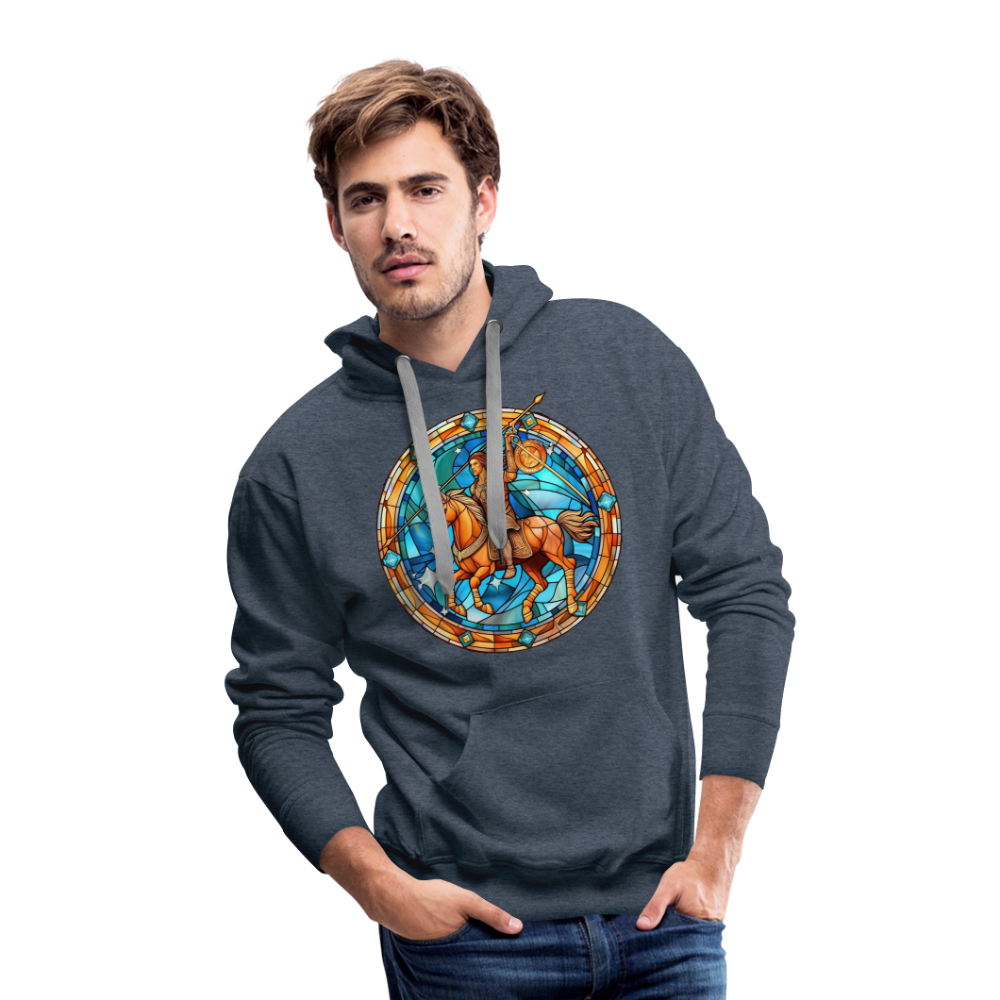 Men’s Mosaic Sagittarius Premium Hoodie - heather denim