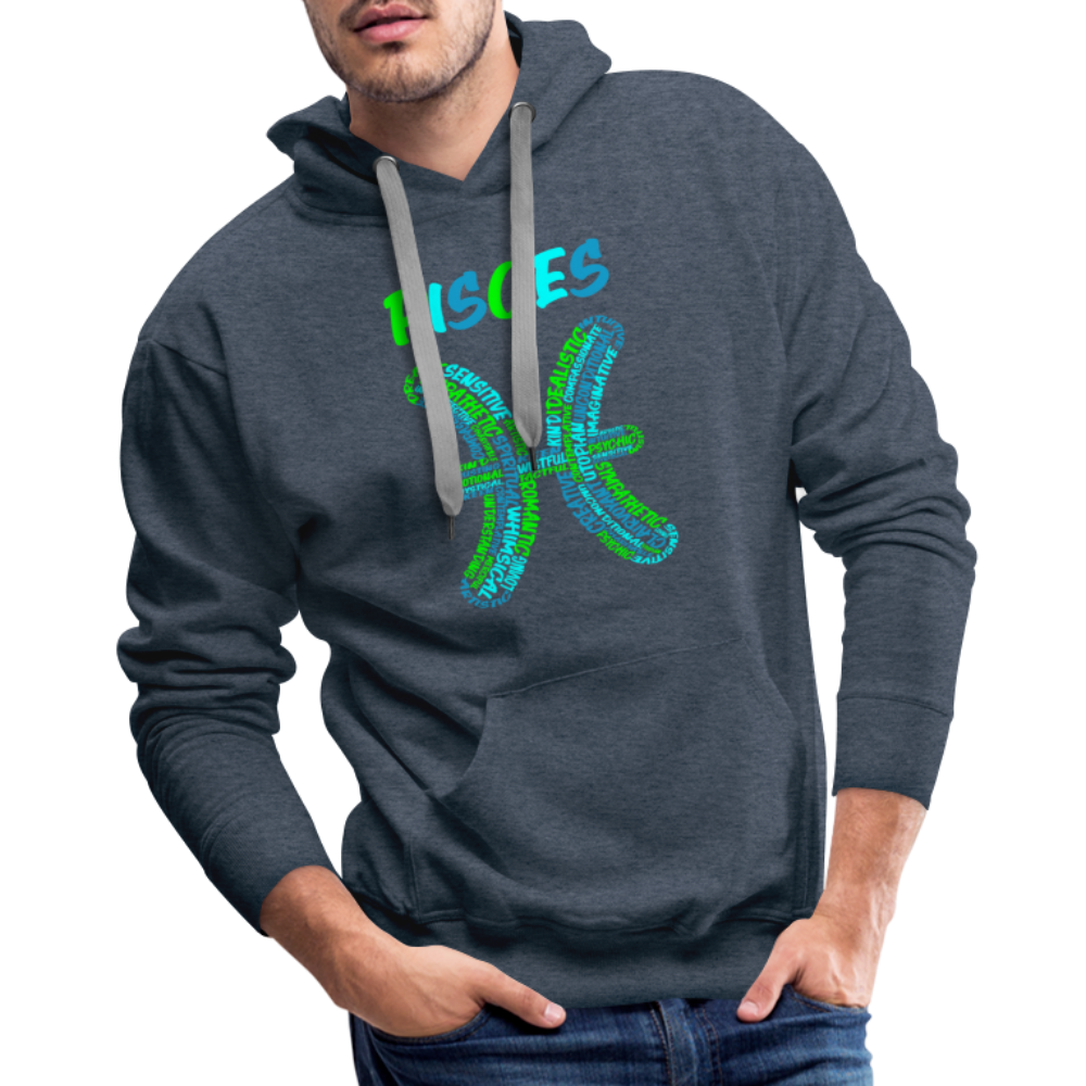 Men's Power Words Pisces Premium Hoodie - heather denim