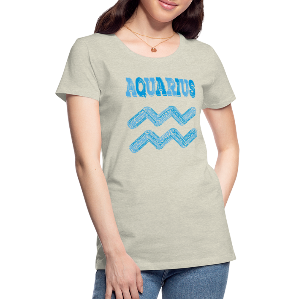 Women's Power Words Aquarius Premium T-Shirt - heather oatmeal