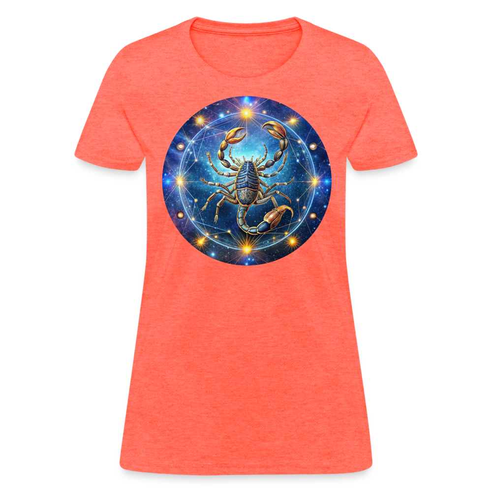 Women's Symbol Scorpio T-Shirt - heather coral