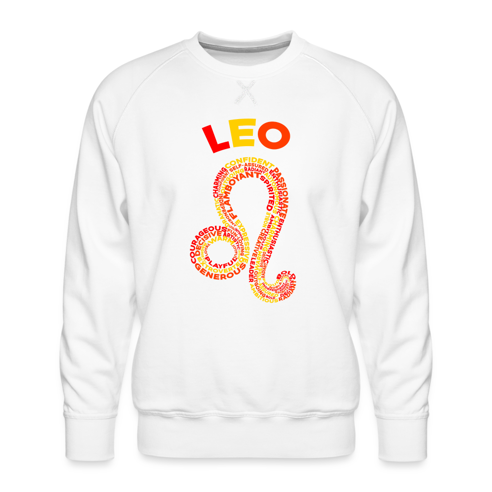 Men's Power Words Leo Premium Sweatshirt - white