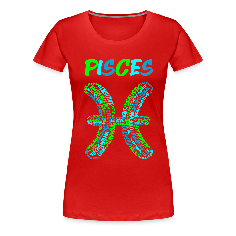 Women's Power Words Pisces Premium T-Shirt - red