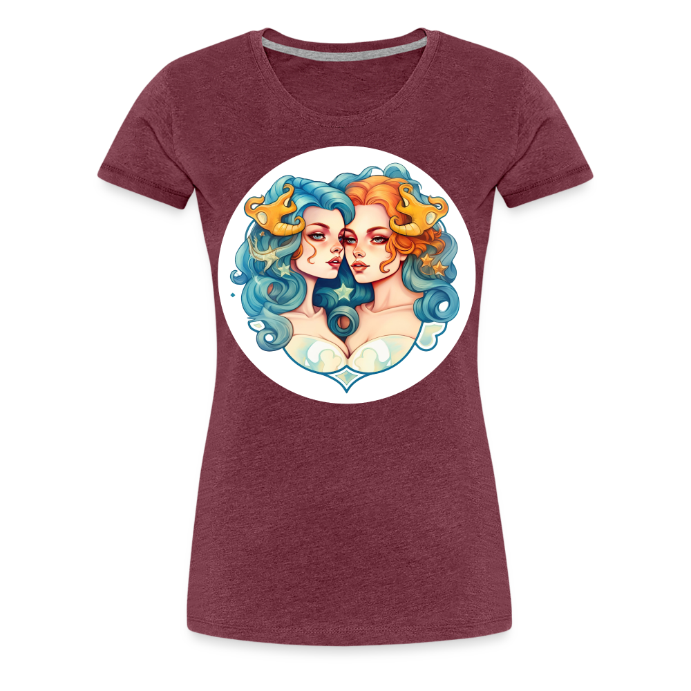 Women’s Symbol Gemini Premium T-Shirt - heather burgundy