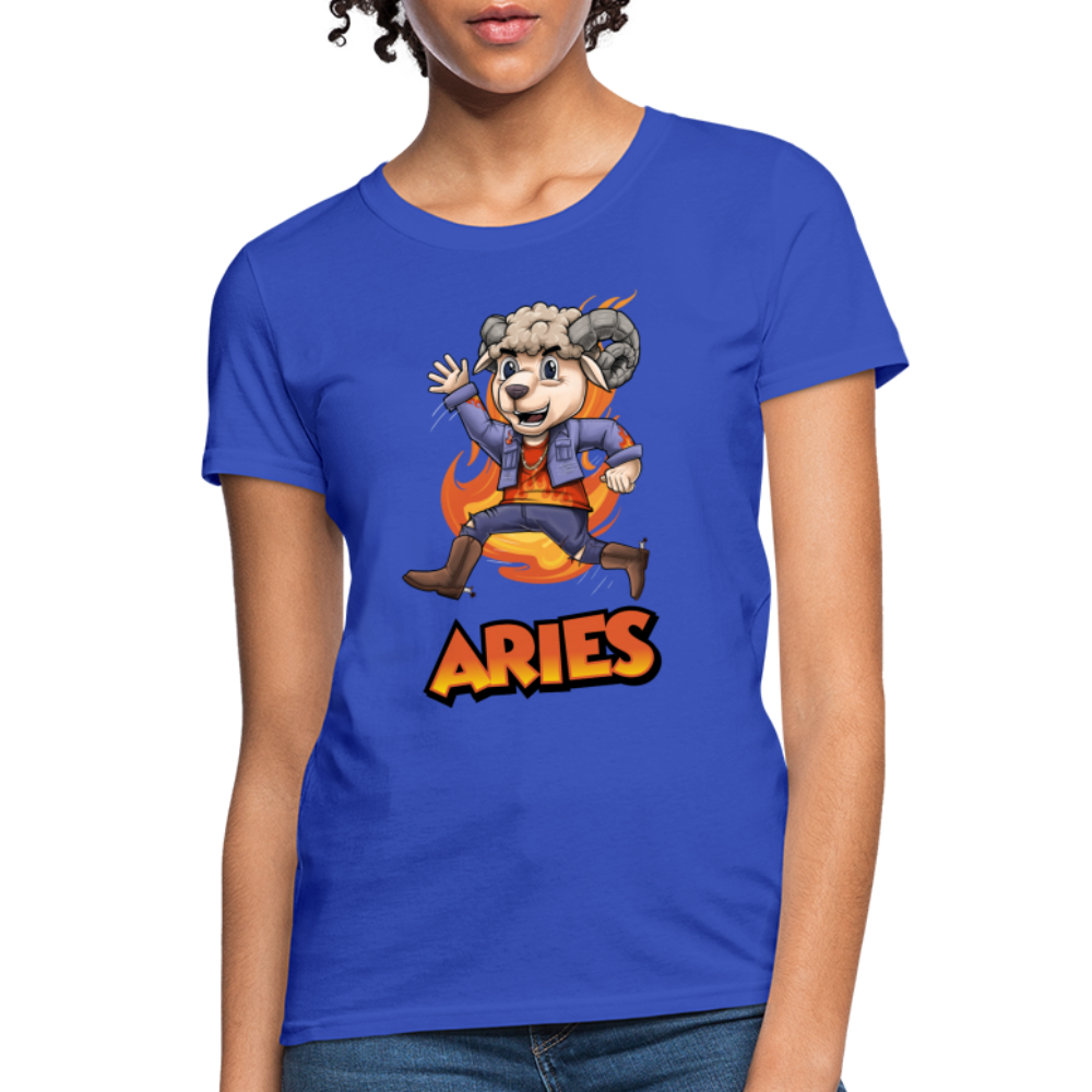 Women's Playful Aries T-Shirt - royal blue