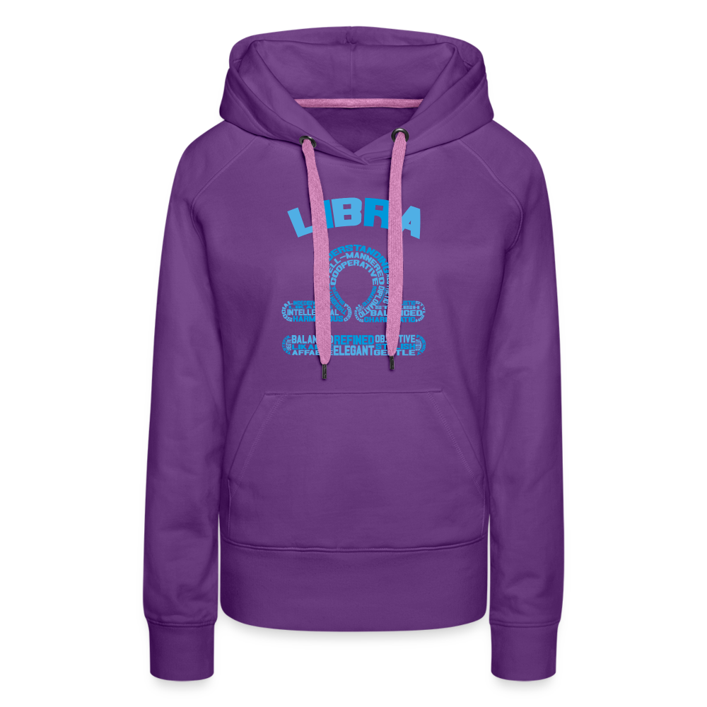 Women's Power Words Libra Premium Hoodie - purple 