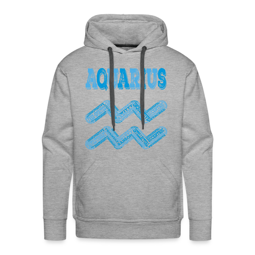 Men's Power Words Aquarius Premium Hoodie - heather grey