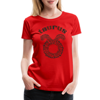 Thumbnail for Women's Power Words Taurus Premium T-Shirt - red