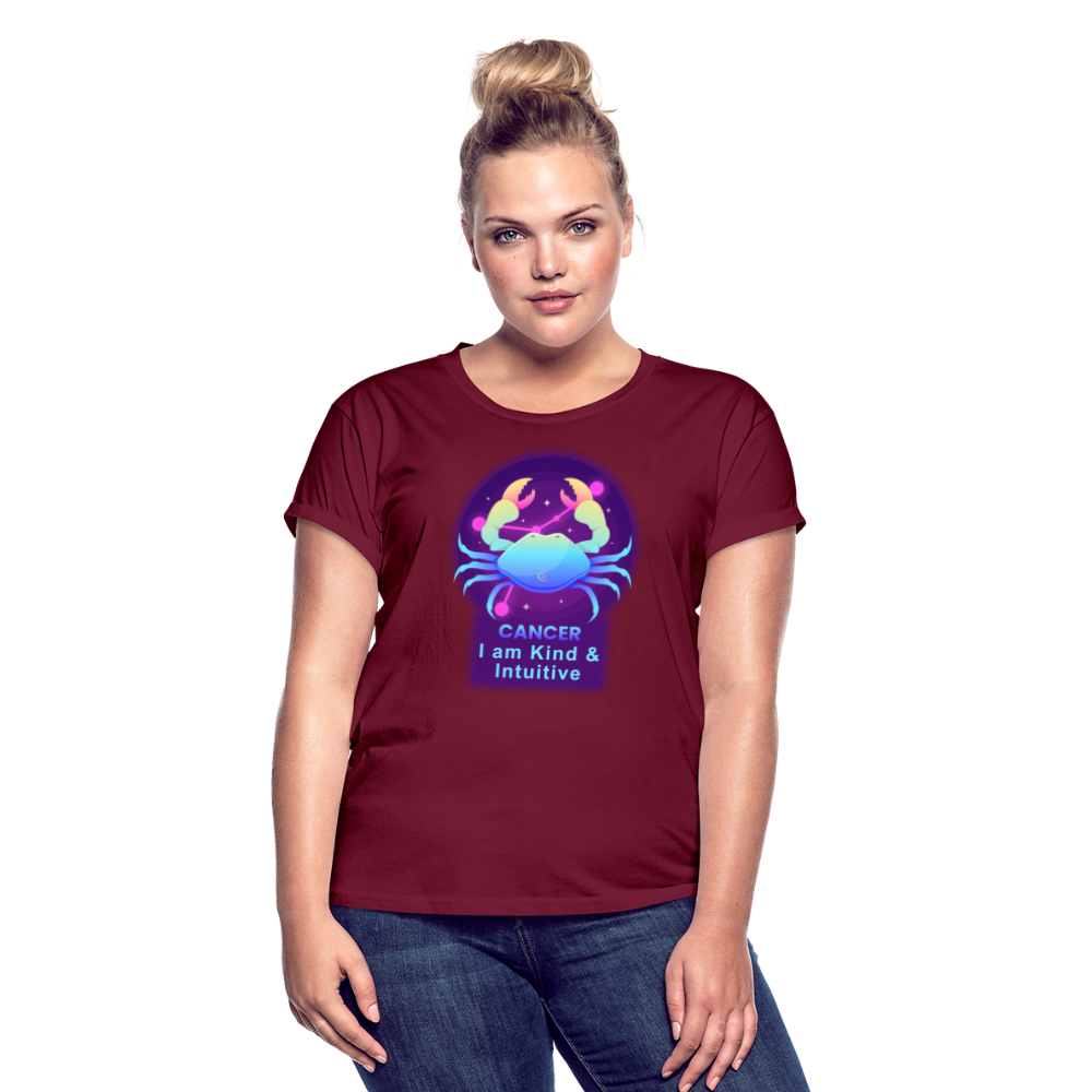 Women's Neon Cancer Relaxed Fit T-Shirt - burgundy