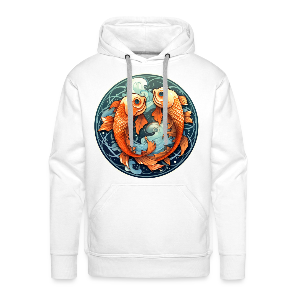 Men’s Symbol Pisces Premium Hoodie - white