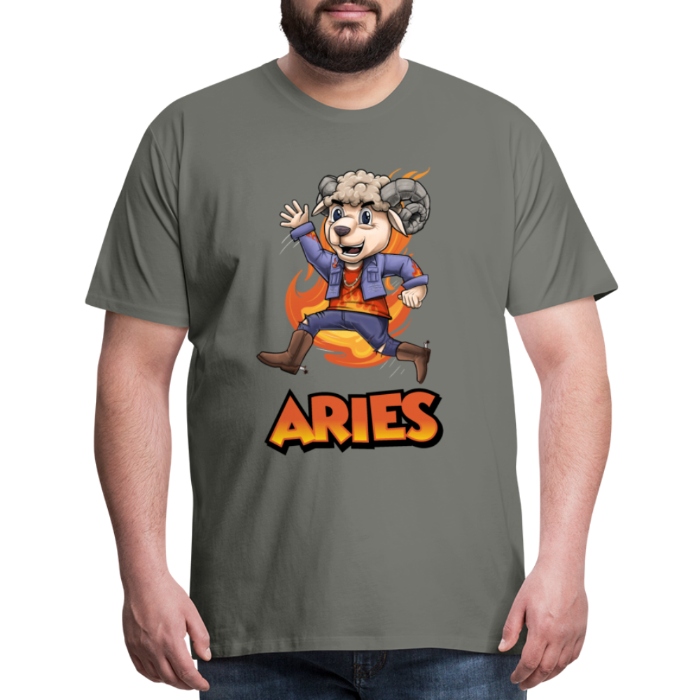 Men's Playful Aries Premium T-Shirt - asphalt gray