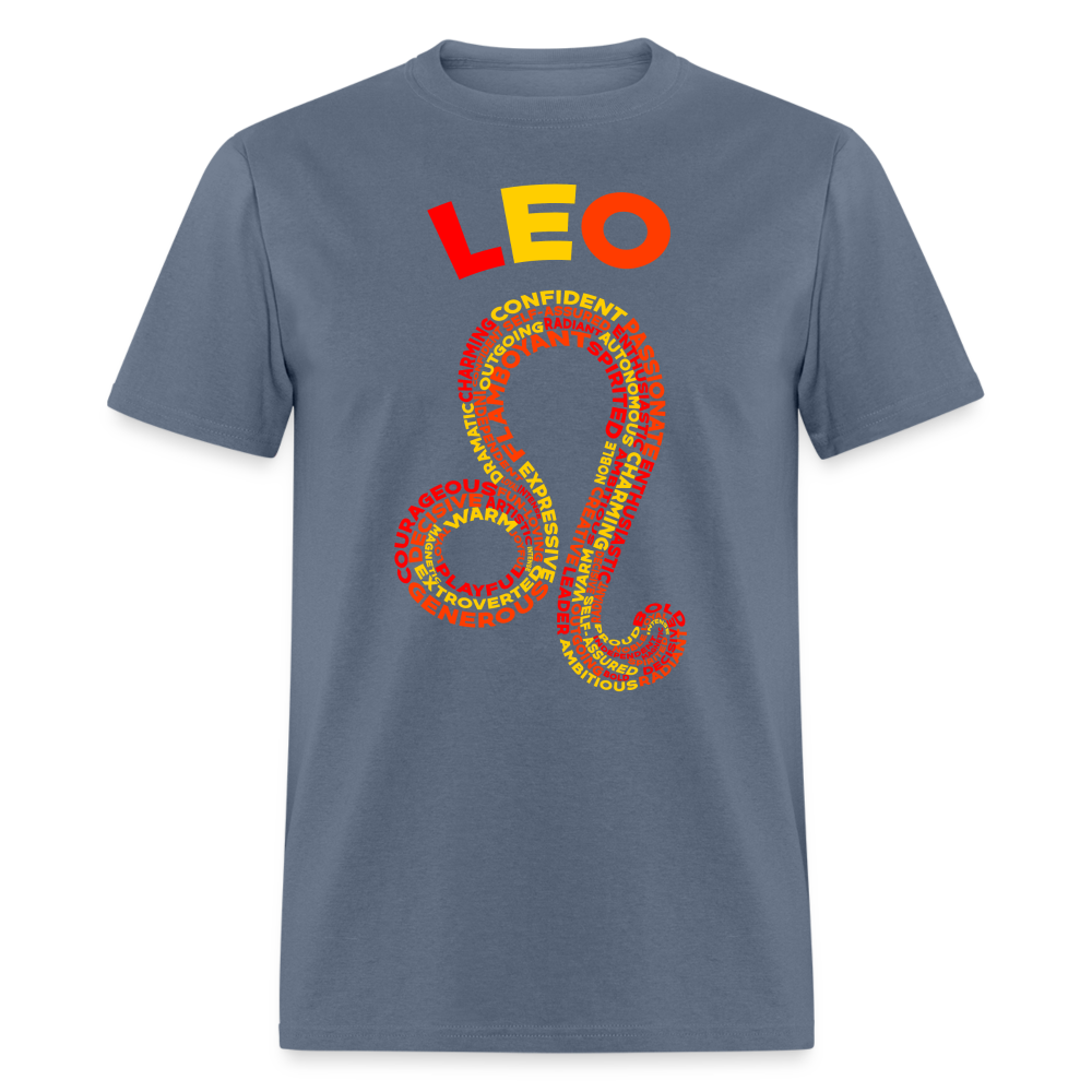 Men's Power Words Leo Classic T-Shirt - denim