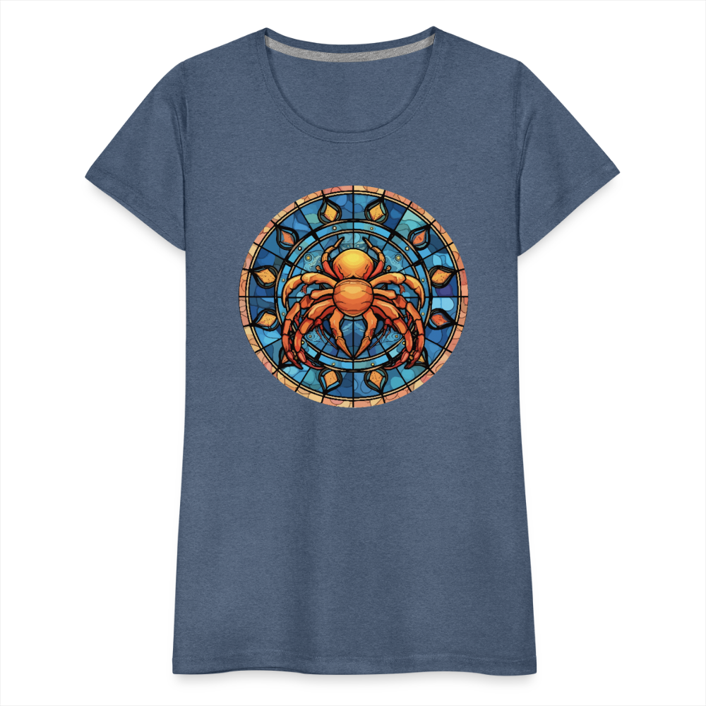 Women’s Mosaic Cancer Premium T-Shirt - heather blue