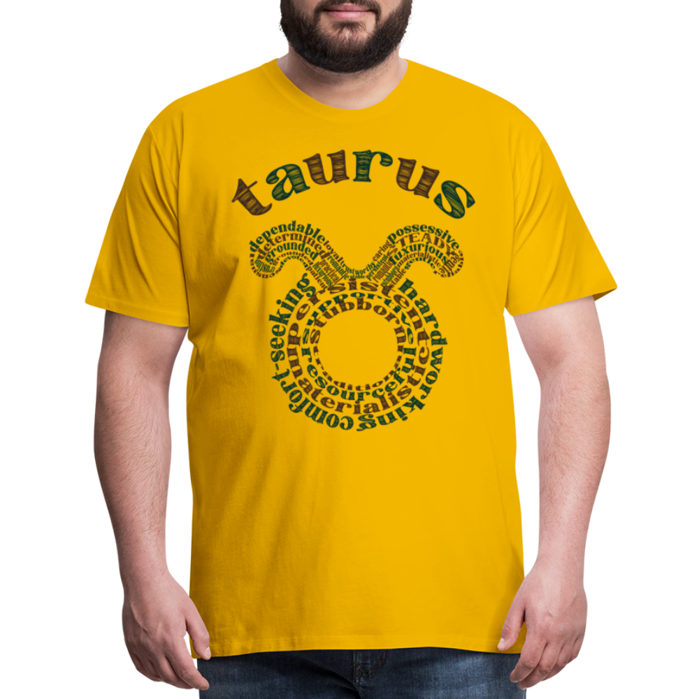 Men's Power Words Taurus Premium T-Shirt - sun yellow