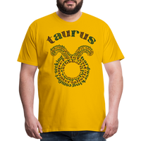 Thumbnail for Men's Power Words Taurus Premium T-Shirt - sun yellow