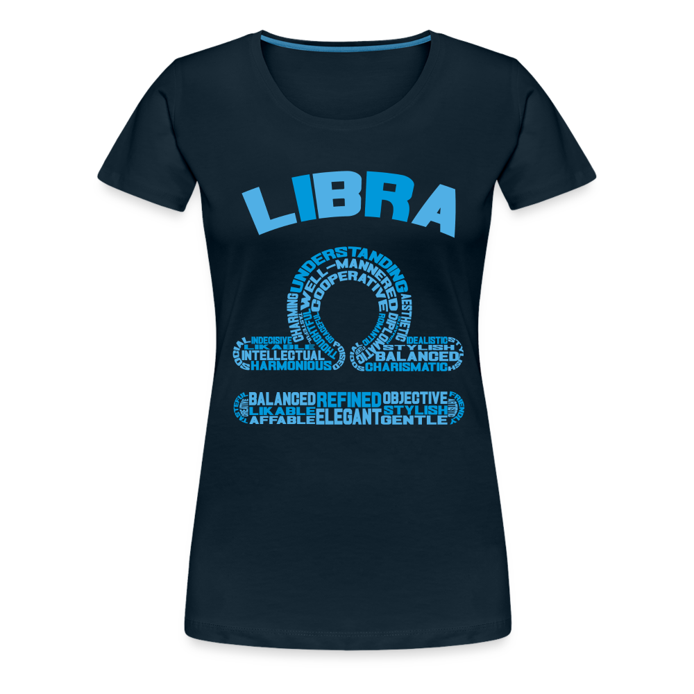 Women's Power Words Libra Premium T-Shirt - deep navy