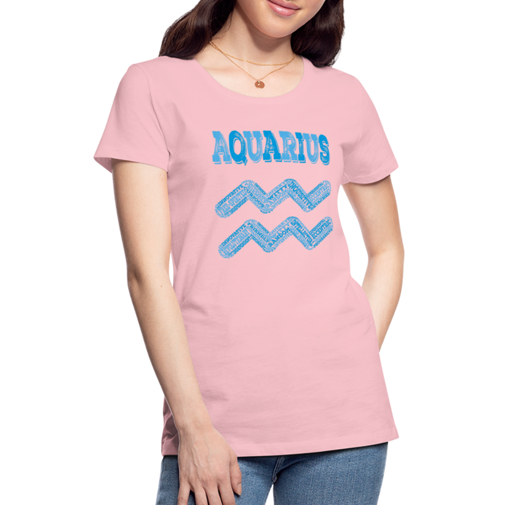 Women's Power Words Aquarius Premium T-Shirt - pink