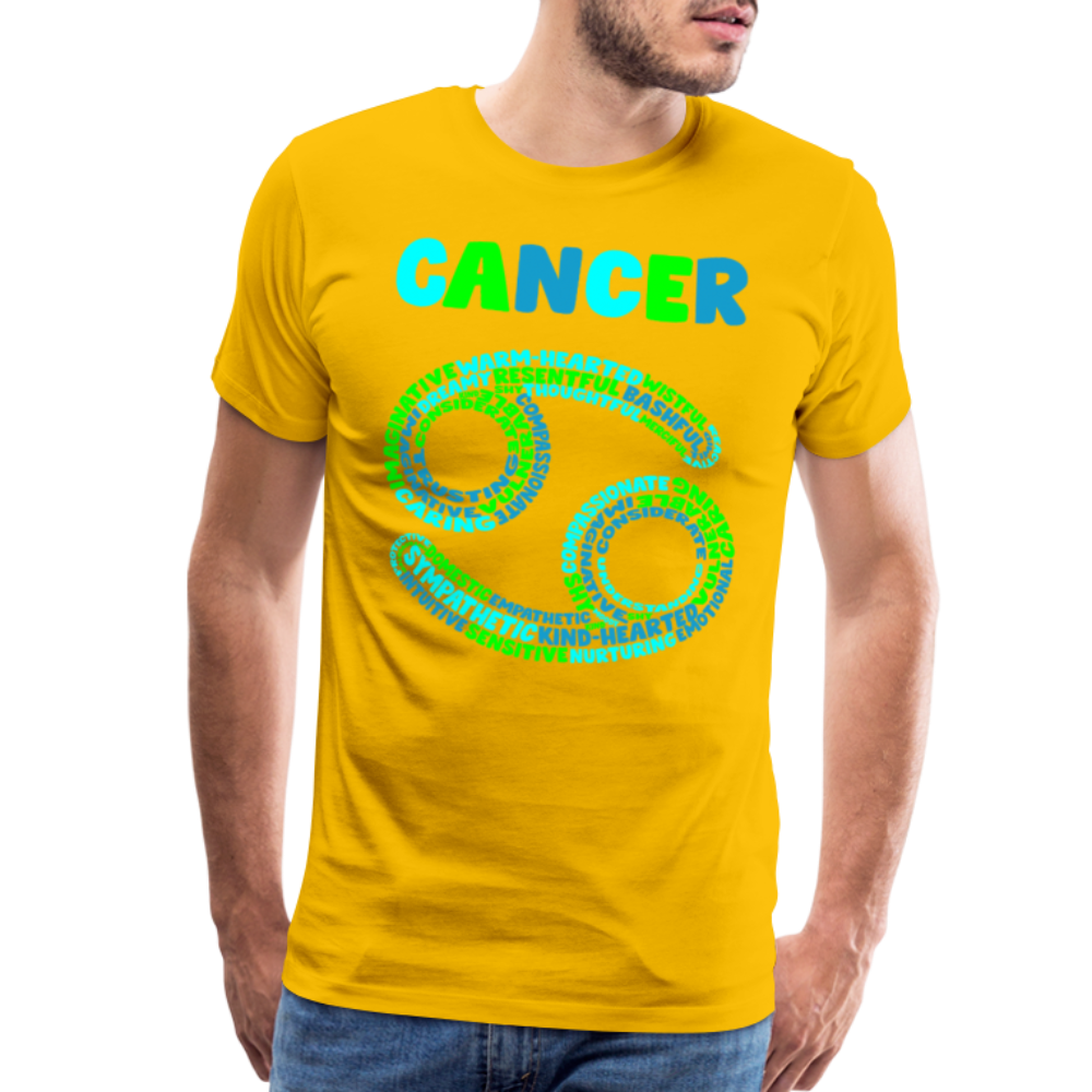 Men's Power Words Cancer Premium T-Shirt - sun yellow