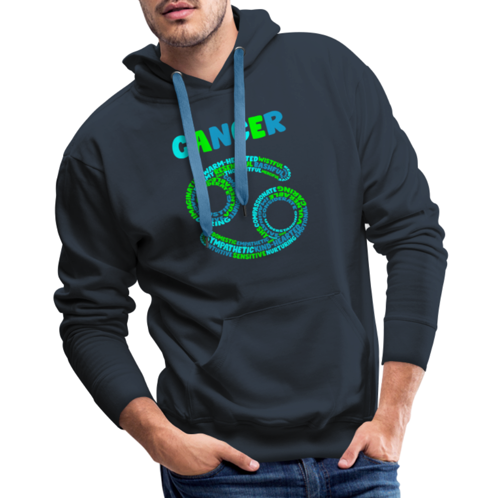 Men's Power Words Cancer Premium Hoodie - navy