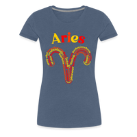 Thumbnail for Women's Power Words Aries Premium T-Shirt - heather blue