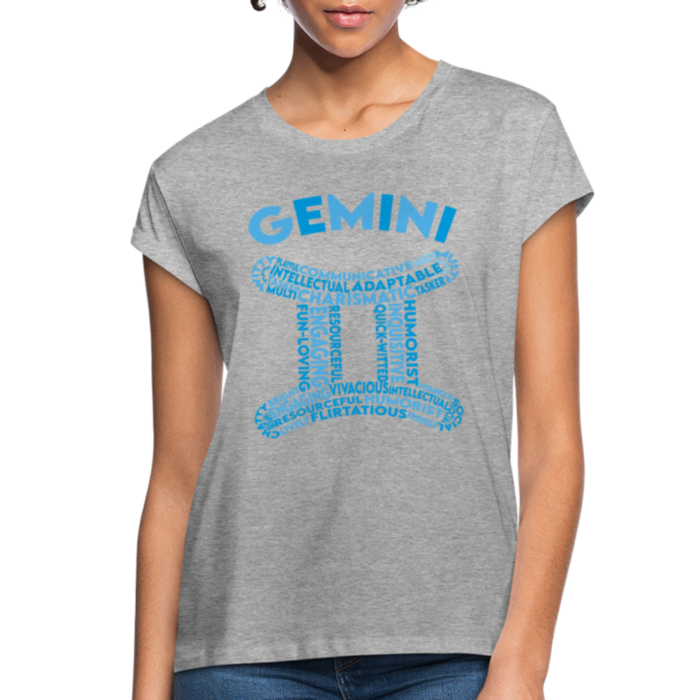 Women's Power Words Gemini Relaxed Fit T-Shirt - heather gray