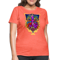 Thumbnail for Women's Cosmic Aries Design T-Shirt - heather coral