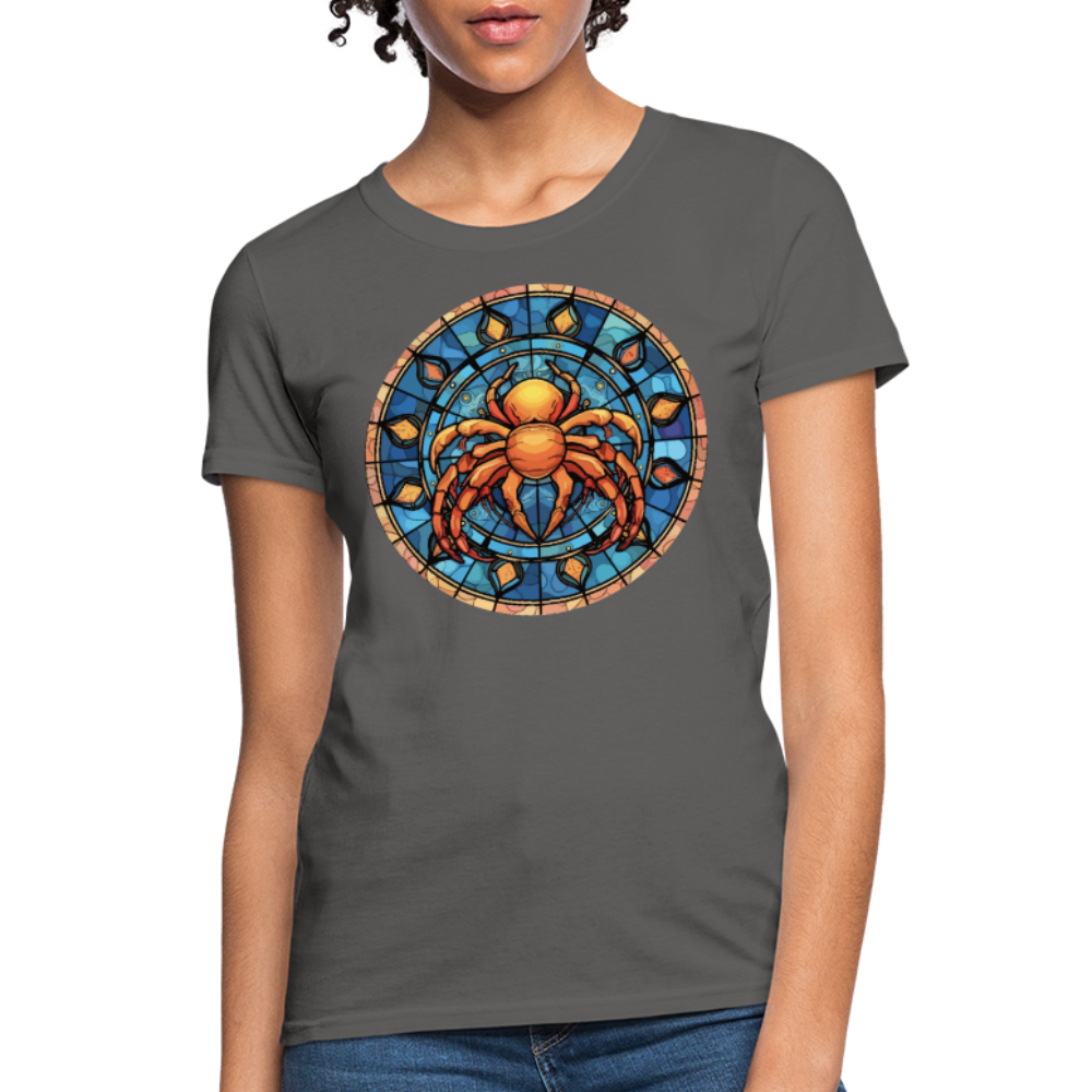 Women's Mosaic Cancer T-Shirt - charcoal