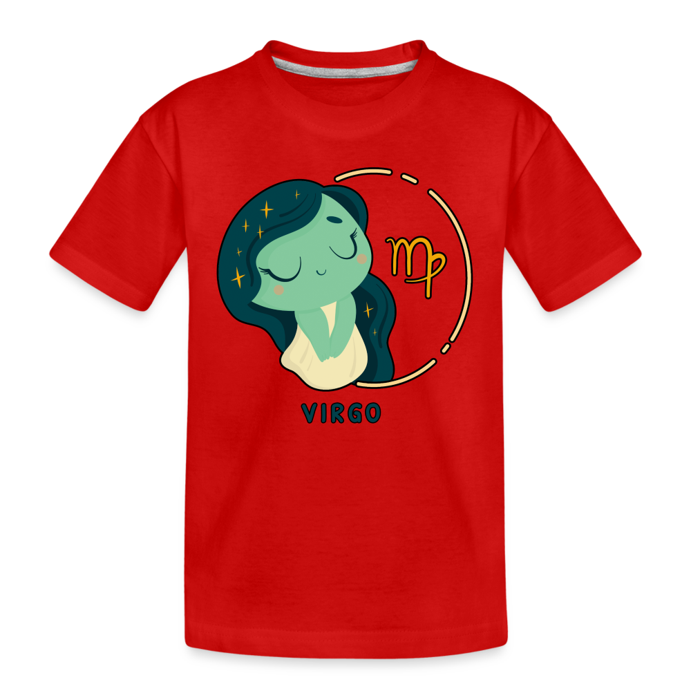 Kid’s Cartoony Virgo Premium Organic T-Shirt - red