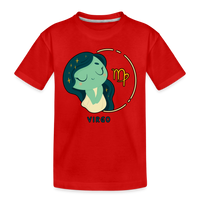 Thumbnail for Kid’s Cartoony Virgo Premium Organic T-Shirt - red