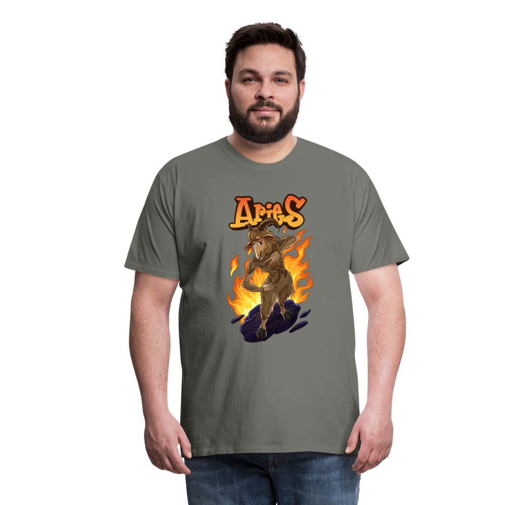 Men's Fiery Aries Premium T-Shirt - asphalt gray